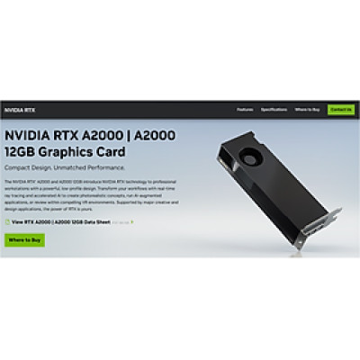 Card đồ họa Nvidia Quadro RTX A2000 12GB GDDR6 PCIe 4.0 - Hàng Chính Hãng