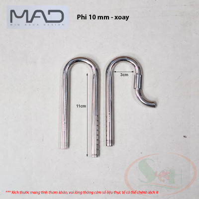 In out inox MAD phi 10, 12, 16, 19 mm CNC ống lọc thùng bể cá tép thủy sinh