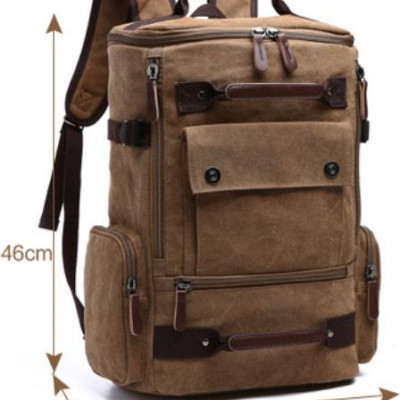 Balo Nam Thời Trang Du Lịch Cỡ Lớn Vải Bố Canvas Bền Chắc Phong Cách mới Dành Cho Đi Học, Dã Ngoại, Đi Phượt, Đựng Laptop (14-17")