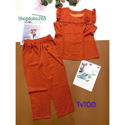 Đồ bộ nữ,đồ ngủ mặc nhà lửng 9 tấc vải lụa mango BL 51 họa tiết dễ thương size 47-60kg.