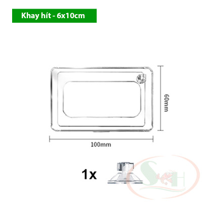 Khay trụ acrylic hít kẹp giữ thức ăn nổi cho cá ăn tầng mặt