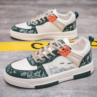 Giày Sneakers Nam Laceva Hoạ Tiêt Vintage, Dây Vặn Thừng Trẻ Trung Mã G01