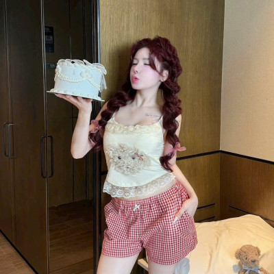 Bộ Đồ Ngủ B44 Cotton Thun Lạnh Mềm Mại Kèm Mút Lót Hai Dây Dễ Thương