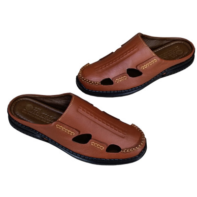 Dép Bít Mũi Nam TiTi ĐÔ Da Bò Thật Cao Cấp GSB20108