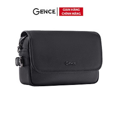 Túi Đeo Chéo Công Sở Túi Nam Hàng Hiệu GENCE TD07 Da Bò Cao Cấp Màu Đen Dáng Ngang