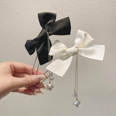 Trâm cài tóc cài búi tóc ghim cài tóc nơ thả ngọc trai phong cách Hàn Quốc