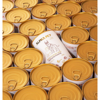 PATE ALPHA PET CHO CHÓ MÈO TỪ 1 THÁNG TUỔI LON 400GRAM