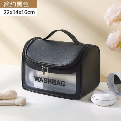 Túi đựng mỹ phẩm du lịch WashBag có quai xách mini trong suốt, Túi đựng đồ trang điểm chống nước