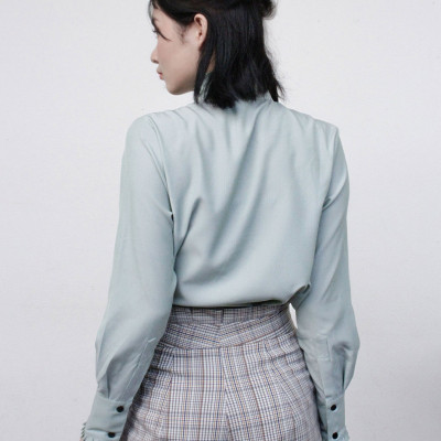 LAAS Somi bèo cổ xanh lá thanh lịch