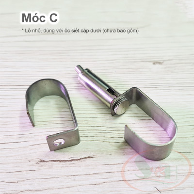 Kit phụ kiện treo đèn MAD ốc siết, cáp inox, móc C treo đèn bể cá tép thủy sinh