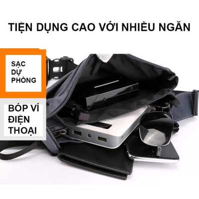 Combo Túi đeo chéo, ba lô Nam Nữ thời trang UNISEX BEE GEE 5104 tặng túi bao tử BEE GEE 130