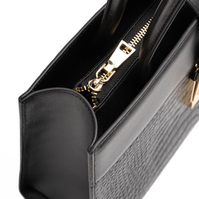 Túi xách nữ công sở Gence da bò dập vân TX18 Black