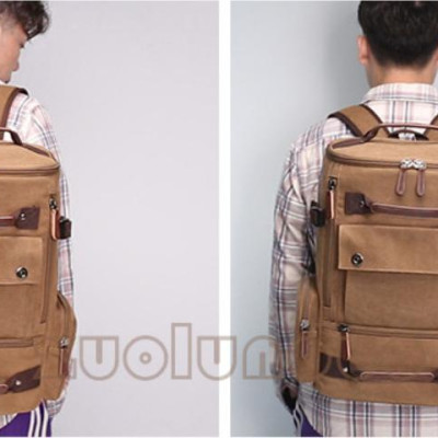 Balo Nam Thời Trang Du Lịch Cỡ Lớn Vải Bố Canvas Bền Chắc Phong Cách mới Dành Cho Đi Học, Dã Ngoại, Đi Phượt, Đựng Laptop (14-17")