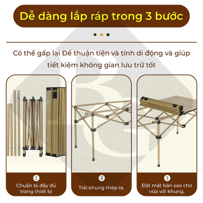Bàn cắm trại dã ngoại có thể gập lại TSD95cm ,đa năng,dễ mang theo