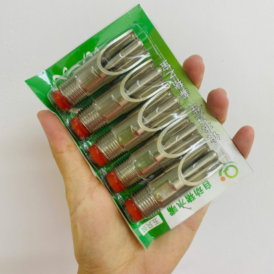 Vỉ 5c Vòi uống nước cho heo tiết kiệm nước bằng inox không gỉ phi 21, núm ngậm nước cho heo