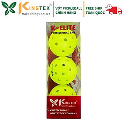 Bóng Pickleball tiêu chuẩn thi đấu Kingtek K-Elite, Hộp 03 bóng