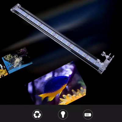 Đèn bể cá cảnh KẸP hồ cá 15cm 25cm 35cm 45cm 60cm BONETAR 10D 20D 30D 40D cao cấp, 2 màu trắng xanh, siêu bền, tiết kiệm điện