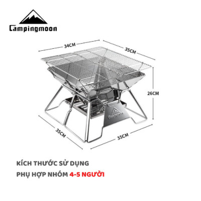 Bếp nướng than hoa dã ngoại gấp gọn Campingmoon MT-2