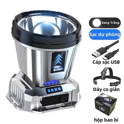 Đèn Pin Đội Đầu Siêu Sáng, Chống Thấm Nước, Cổng Sạc UBS/TYPE-C Tiện Lợi, Dùng Sạc Điện Thoại, Cắm Trại Du Lịch - HÀNG CHÍNH HÃNG MINIIN