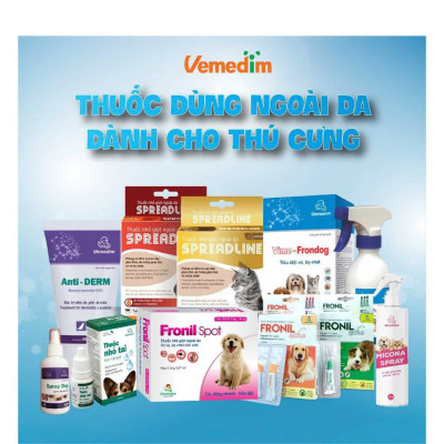 Vemedim Micona Spray Xịt Viêm nang lông, Viêm da, Nấm da cho Chó Mèo - Chai 100ml