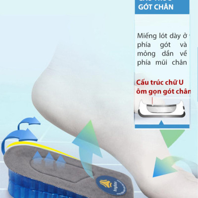 Bộ 4 miếng lót độn đế silicone tổ ong tăng 3.5cm chiều cao - buybox - BBPK43