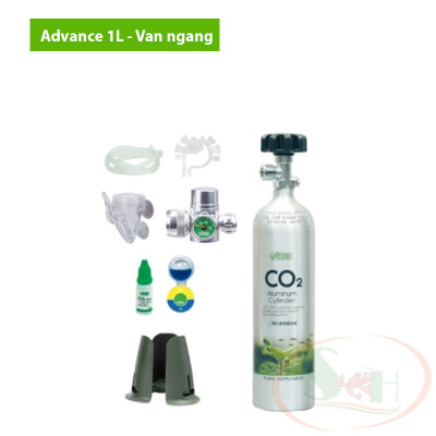 Bộ kit Ista Co2 Cylinder Set 1L combo test dây sủi co2 bể thủy sinh mini nano