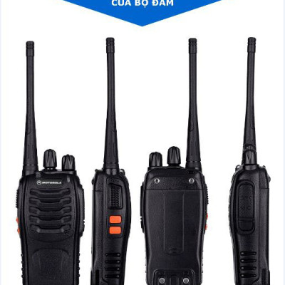2 Bộ đàm Motorola XPR-368 + 2 Tai nghe chuyên dụng cho bộ đàm, phiên bản mới nhỏ gọn, liên lạc xa 2.5 km, pin dùng 12 giờ, xuyên phá vật cản tốt - Hàng nhập khẩu