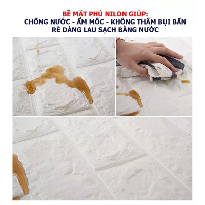 Xốp Dán Tường Giả Gạch 3D - Khổ 70x77 Dày 4mm Cao Cấp Cách Âm Cách Nhiệt Giá Rẻ Nhất