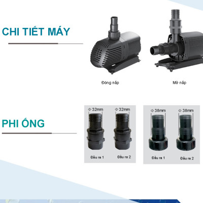 Máy bơm nước ATMAN AT6000 55W, 6000L/Hr lọc nước hồ cá koi, bơm sinh hoạt, tiểu cảnh, đài phun nước cao cấp
