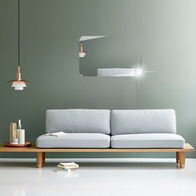 Gương Dán Tường Hình Chữ Nhật Soi Toàn Thân Gương Nhà Tắm Phòng Khách 3D Siêu Rõ Nét Kích Thước 42 x 27cm