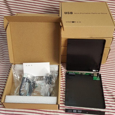 Hộp đựng ổ đĩa laptop DVD gắn ngoài qua cổng USB - Dùng cho ổ dvd mỏng 9.5mm và dầy 12,7mm - Hàng chính hãng