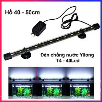 Đèn led bể cá 40 - 50cm YILONG T4-40LED ánh sáng trắng cao cấp