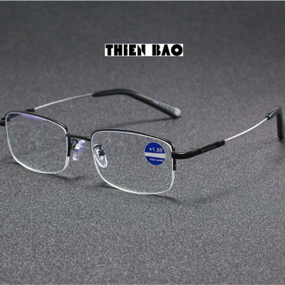 Kính lão thị, kính viễn thị Nam nữ KVM367 hàng đẹp xẻ cước chống as xanh Gọng TITANIUM càng dẻo chuẩn độ