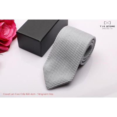 Cà Vạt Len Cao Cấp Bản  6Cm - Cavat Tự Thắt Kèm hộp Đủ Mẫu