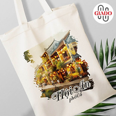 Túi canvas GIADO, túi vải bố, túi tote mẫu Hội An phố cổ