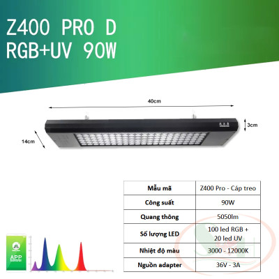 Đèn led Week Aqua Z series Z200, Z250, Z400 Pro RGB UV bể thủy sinh cá tép cảnh
