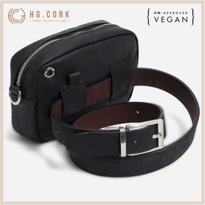 Túi Đeo Chéo Mini Dáng Ngang Nam Nữ CROSSBODY POUCH - HGcork Corkor CK267 – Nhiều màu – Vật liệu da cork thực vật thuần chay, chống cháy, chống mốc – Sản xuất tại Bồ Đào Nha