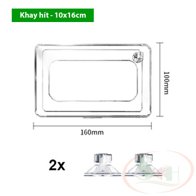 Khay trụ acrylic hít kẹp giữ thức ăn nổi cho cá ăn tầng mặt