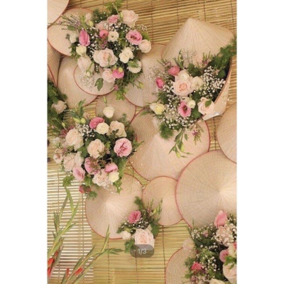 Nón lá trang trí tết - Phụ kiện decor - Nón lá nhỏ và vừa - Cây giả, hoa lụa Decor trang trí nhà cửa