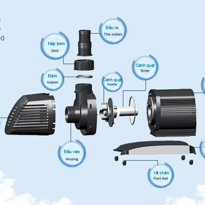 Máy bơm nước ATMAN AT6000 55W, 6000L/Hr lọc nước hồ cá koi, bơm sinh hoạt, tiểu cảnh, đài phun nước cao cấp