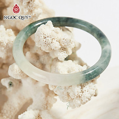 Vòng tay đá cẩm thạch xanh lý bản tròn mệnh mộc hỏa - Ngọc Qúy Gemstones