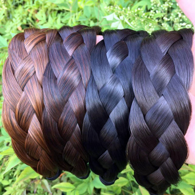 Bờm cài tóc giả thắt bím kiểm mới bản 2.5cm