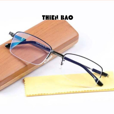 Kính lão thị, kính viễn thị Nam nữ KVM367 hàng đẹp xẻ cước chống as xanh Gọng TITANIUM càng dẻo chuẩn độ