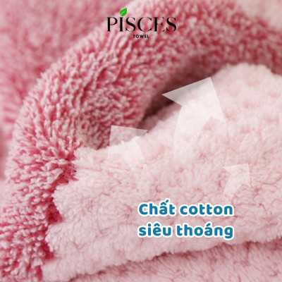 Khăn Tắm PISCES TOWEL 70x140cm Họa Tiết Tổ Ong Cotton Mềm Mại, Khăn Spa Yoga Gym Thể Thao Thấm Hút Mồ Hôi