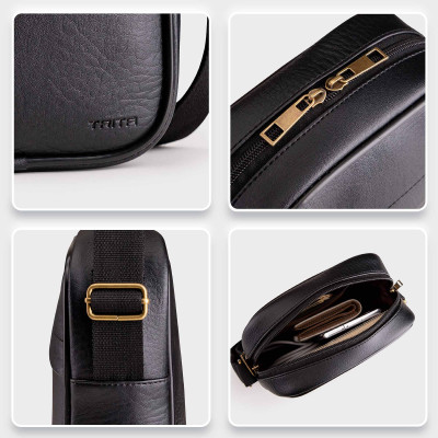 Túi Trita ( Thời trang nam dáng đứng - Túi đeo chéo da RTN12 )