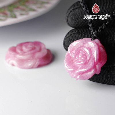 Dây chuyền hoa hoa hồng ruby mệnh hỏa, thổ - Ngọc Quý Gemstones