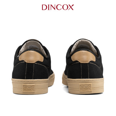 Giày Sneaker Nam Nữ Vải Canvas DINCOX E12 Black/Beige Đơn Giản Thanh Lịch