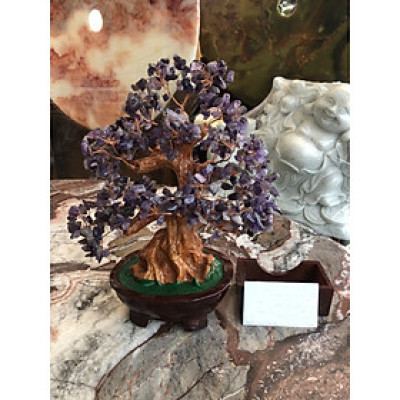 Cây Tài Lộc phong thủy đá thạch anh tím - Cao 30 cm