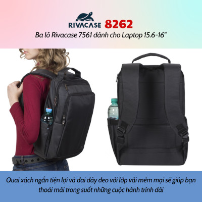 Balo Laptop Rivacase 8262 Để Vừa Laptop 15.6 inch - Bảo Hành 24 Tháng - Hàng Chính Hãng