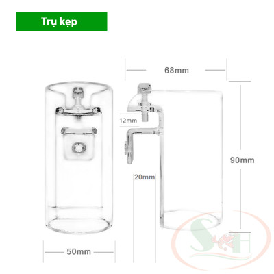 Khay trụ acrylic hít kẹp giữ thức ăn nổi cho cá ăn tầng mặt